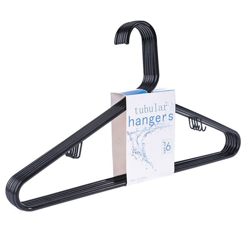 [Sinfoo] Factory Supply Plastic Clothing Tube Shape Black Hanger (TH001-8)