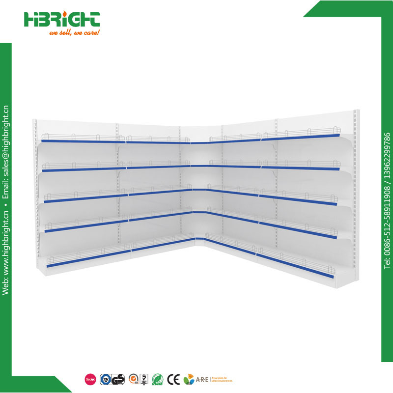 Single Sided Supermarket Metal Wall Shelf