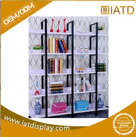 Wooden Floor Display Books Rack with Slots for Notebook/Cup/Box/Vase/Tie/Album