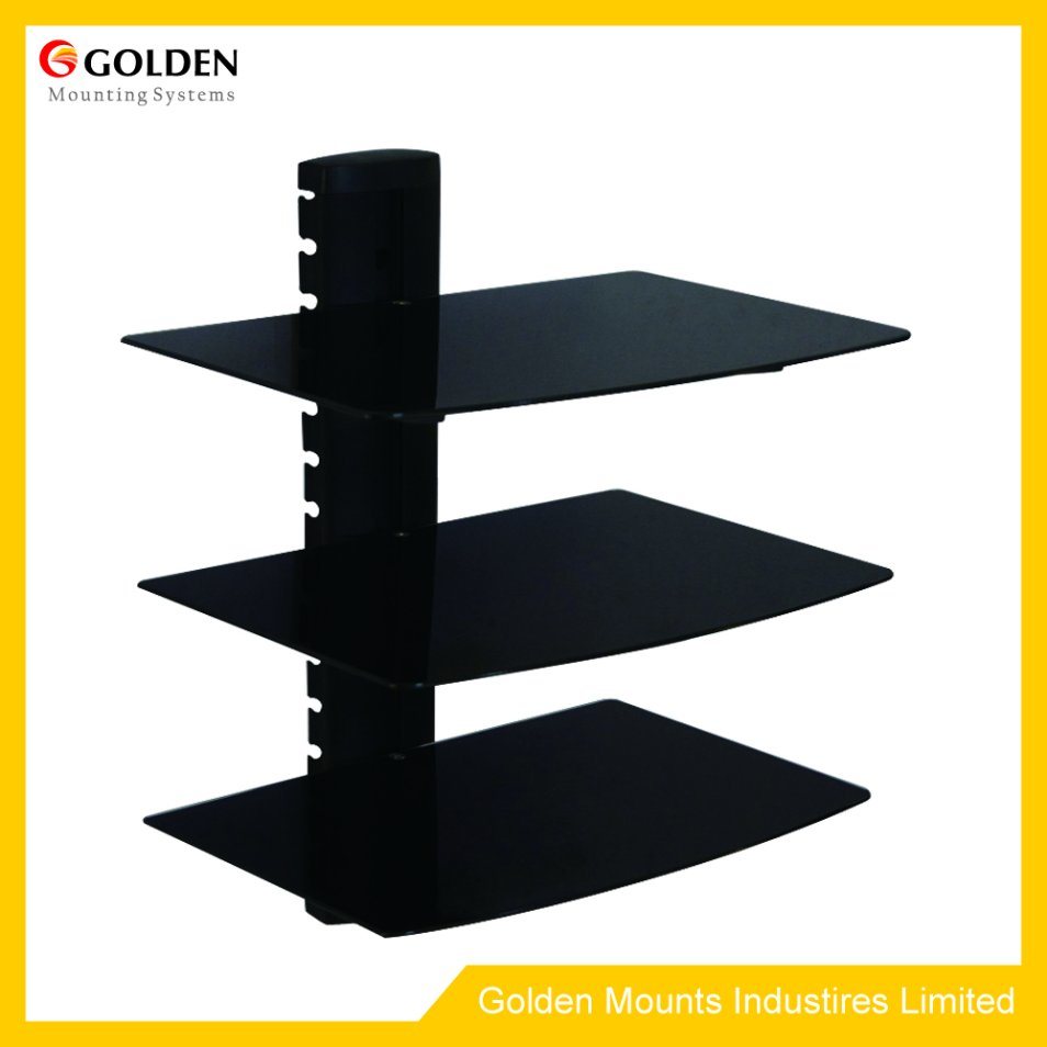 Ecomomy Aluminum Tempered Glass DVD Mount DVD Shelf DVD Bracket