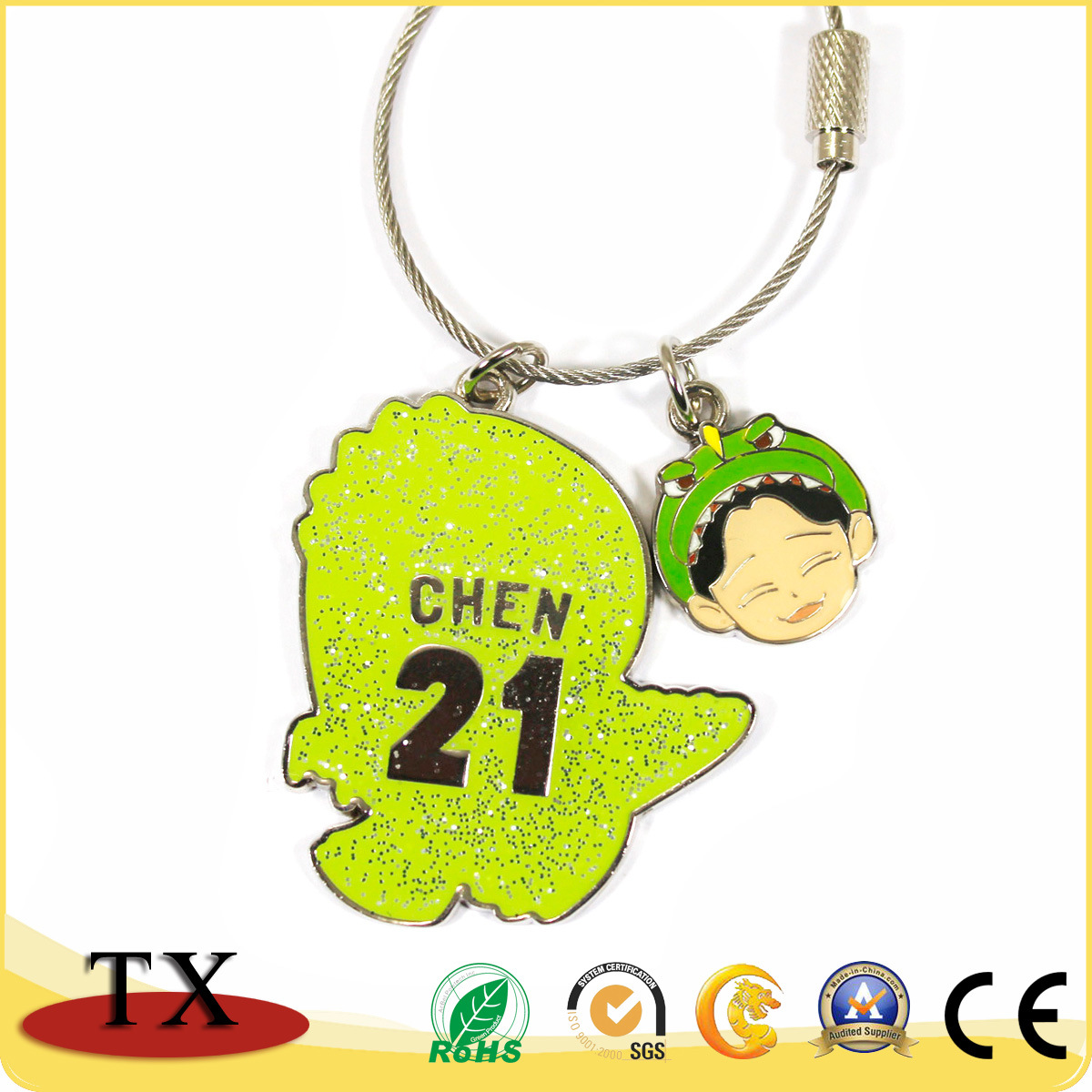 Hot-Sales Cute Metal Keyring Dragon Shape Key Chain for Souvenir