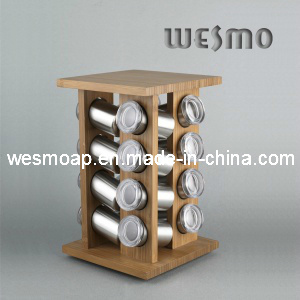 Revolving Bamboo Spice Rack/Bamboo Spice Holder