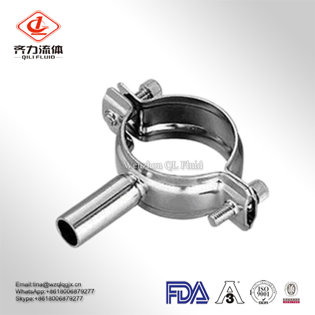 Food Grade Sanitary Stainless Steel Pipe Holder with Rubber /Pipe-Fittings