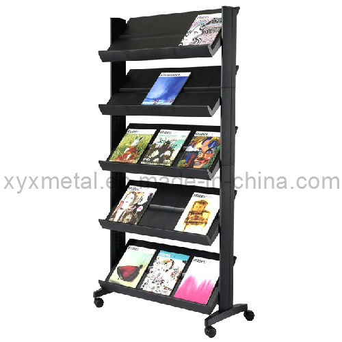 Powder Coated Metal Newspaper Magazine Display Shelf