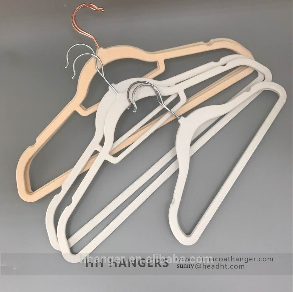 Plastic Copper Velvet Flocked Clothes Hanger Shirt Hanger