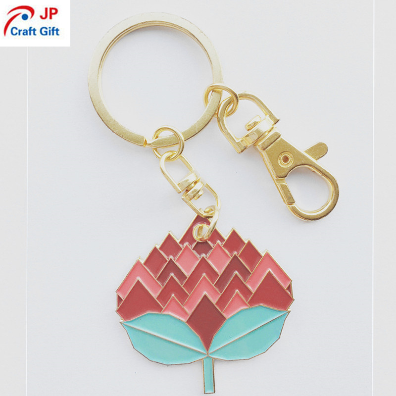 Custom High Quality Lotus Shape Metal Keychain