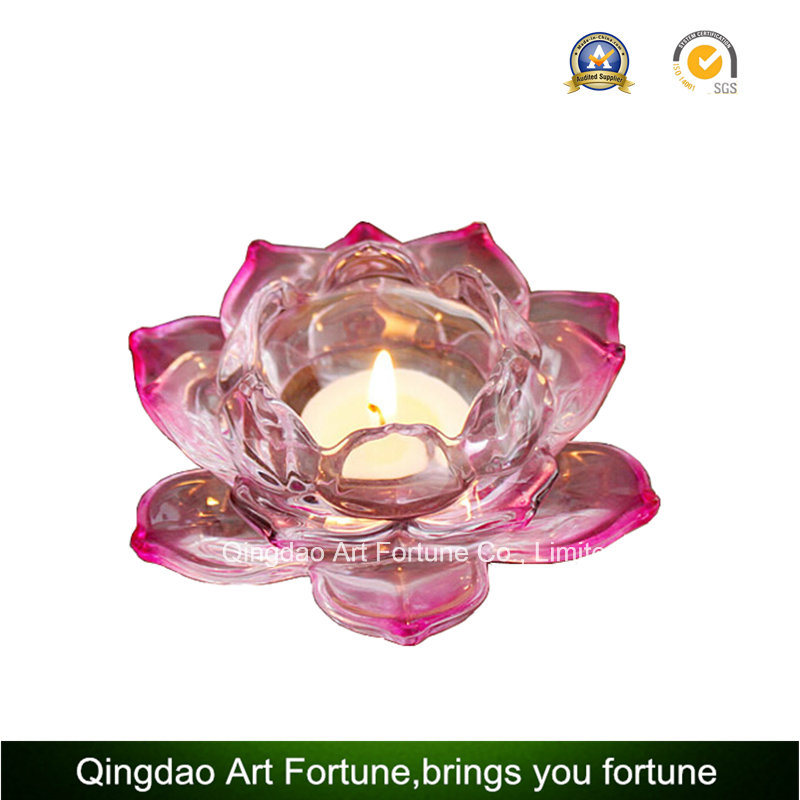 Lotus Glass Tealight Candle Holder for Home Decoration