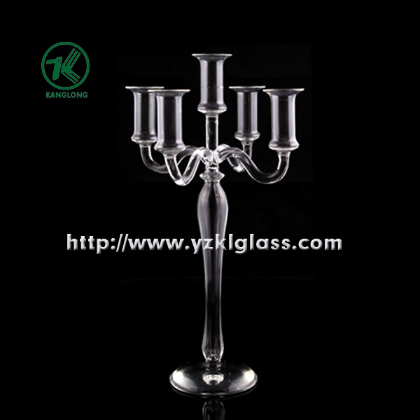 Glass Candle Holder for Home Decoration with 5 Posts