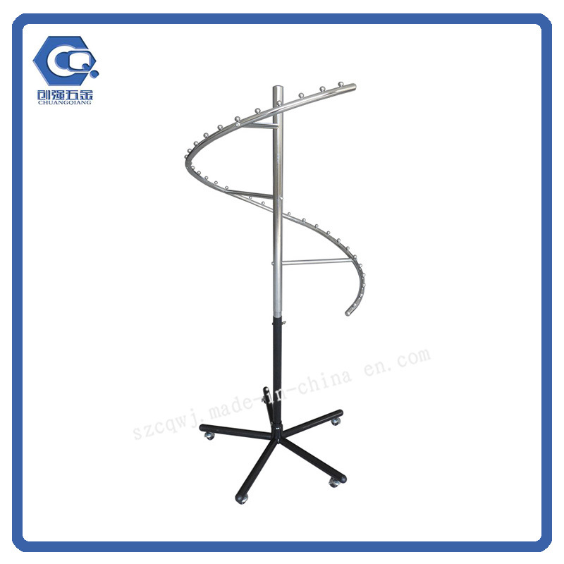 Metal Chrome Spiral Display Rack for Clothing