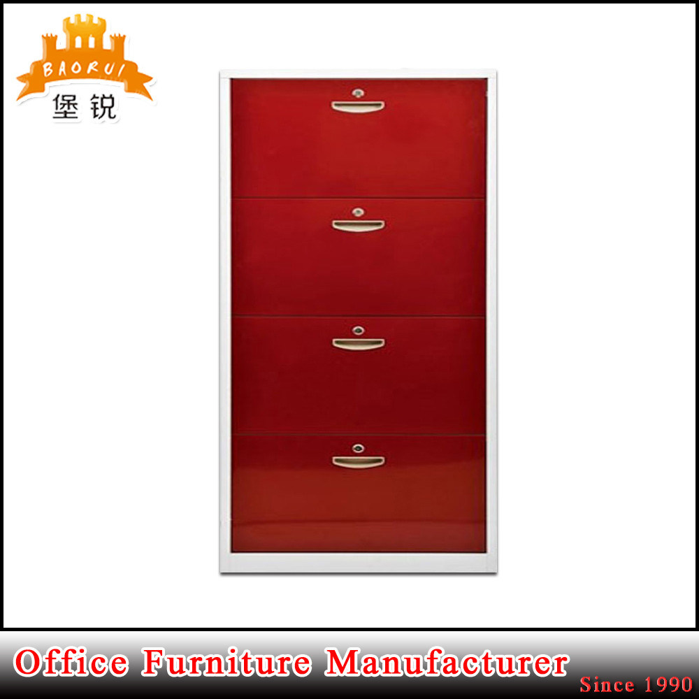 Best Selling Modern Lockable 4-Layer Steel Shoes Cabinet