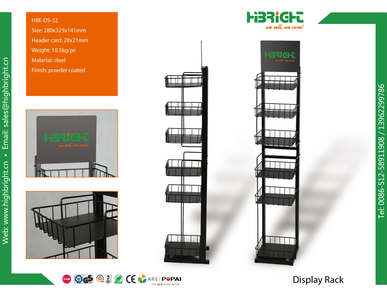 Metal Wire Basket Display Shelf Stand Rack