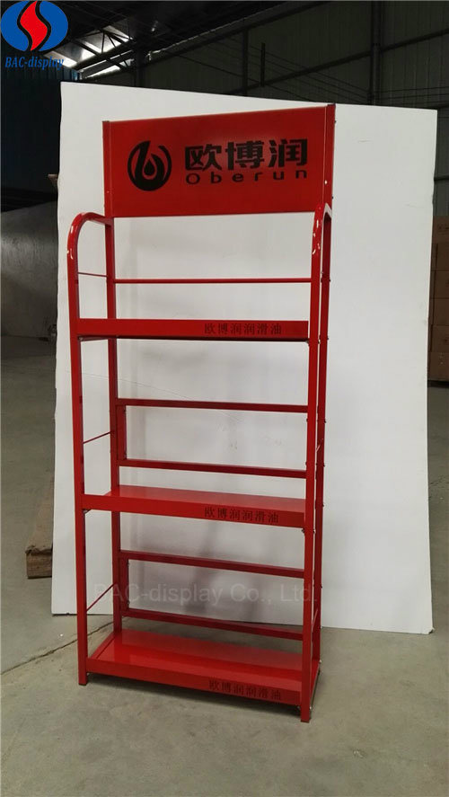 3 Tiers Metal Pegboard Floor Shelf Stand Display Rack