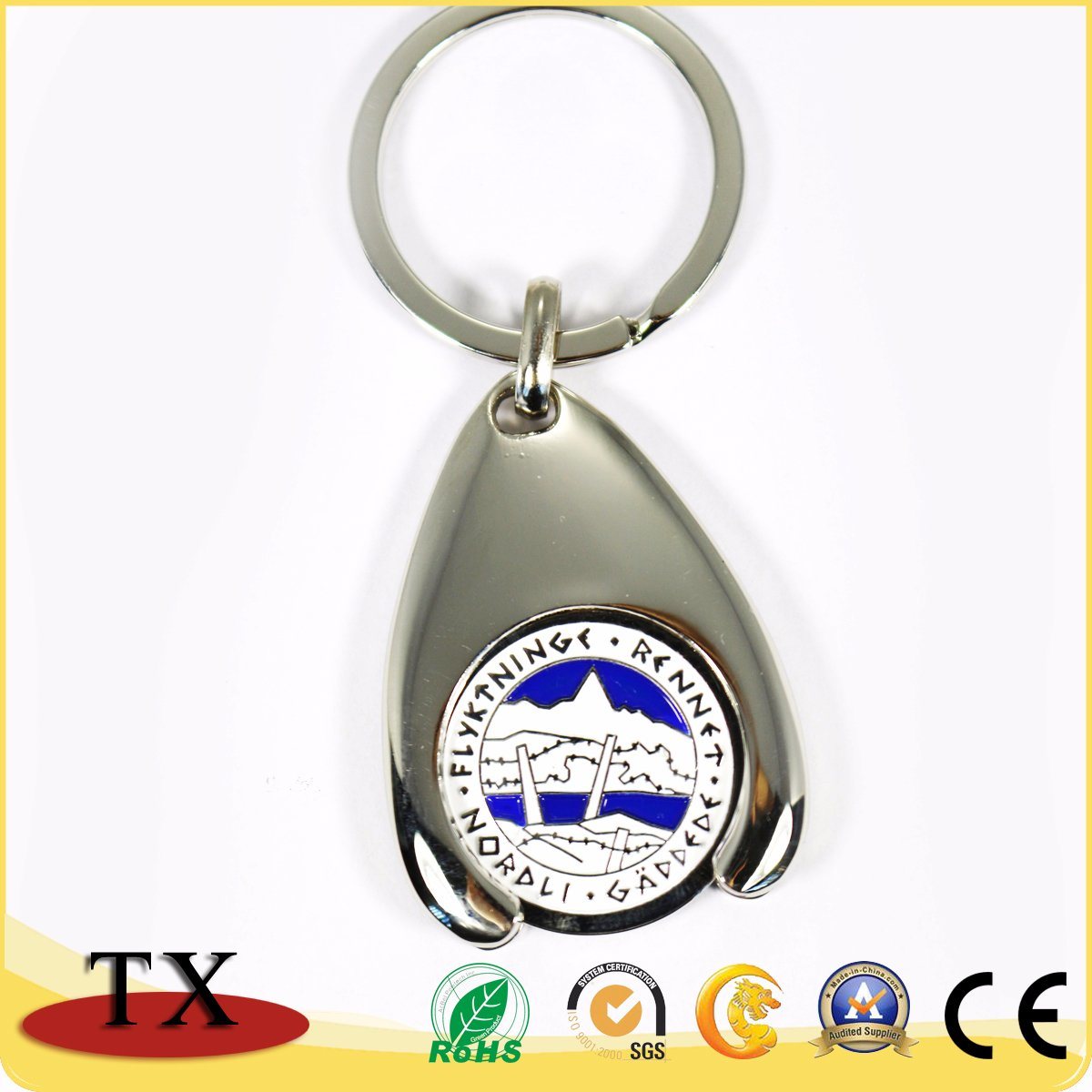 Custom Logo Shopping Trolley Token Coin Key Chain