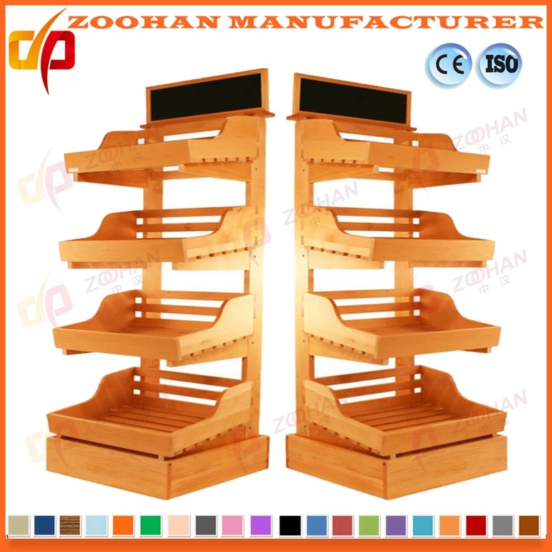 Fashionable Supermarket Vegetable and Fruit Wooden Display Shelf (Zhv9)