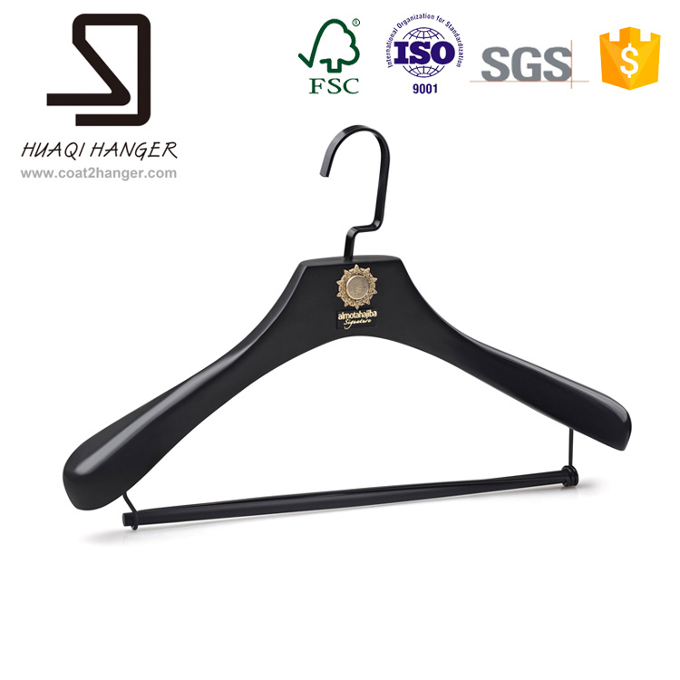 Black Wooden Hanger with Bar