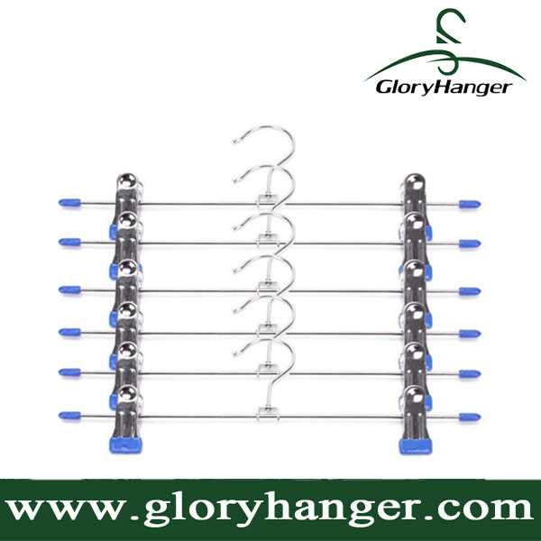 Anti-Rust Metal Pants Hangers with 2-Adjustable Clips