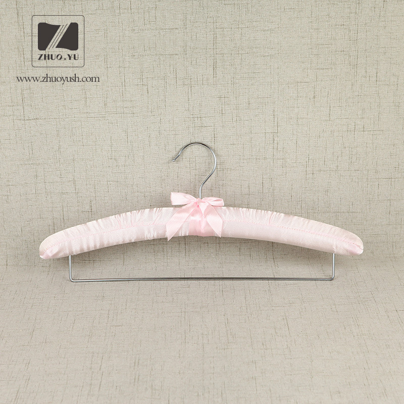 Hotel Used Satin Padded Hanger with Metal Bar