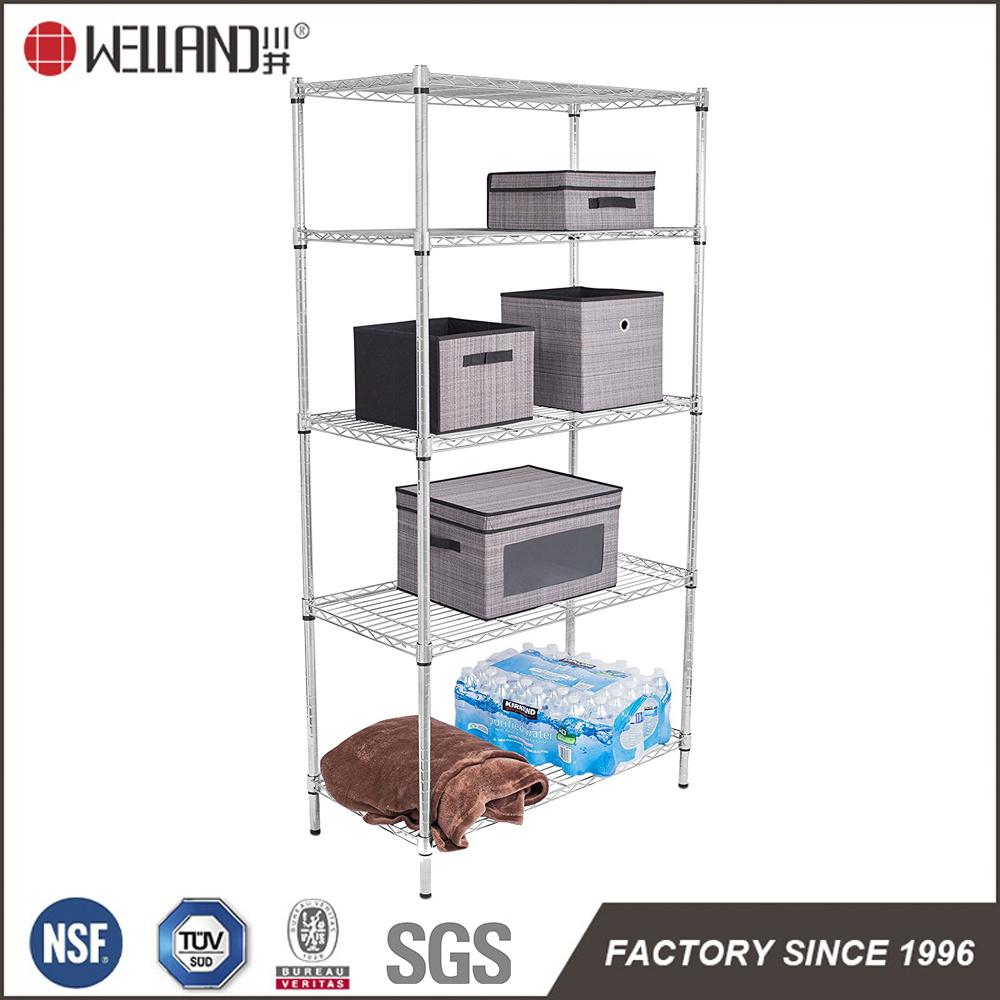 Hot Sale Mexico Market 5-Tier 120kg Middle Duty Chrome Wire Shelf Shelving