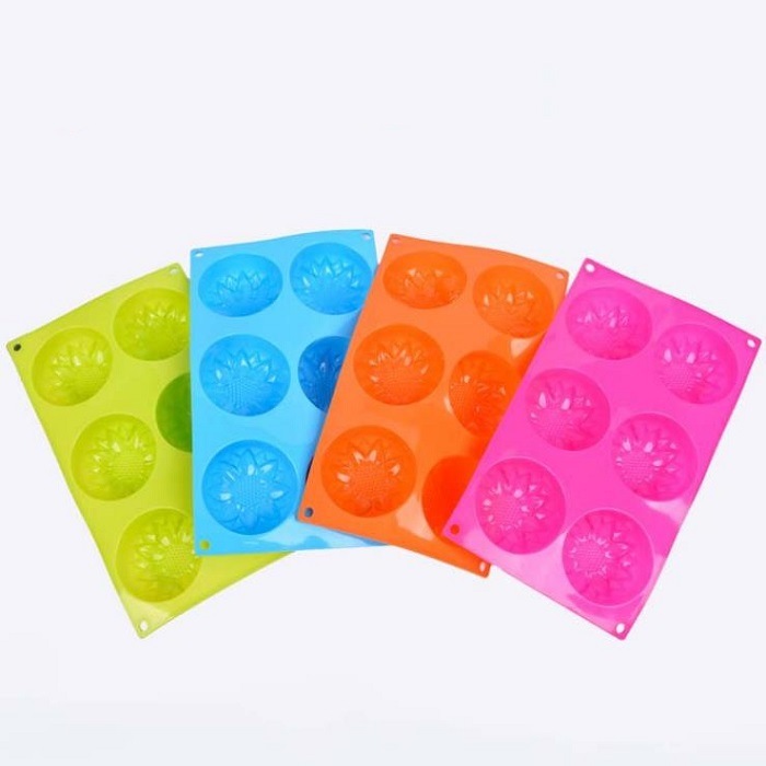 Food Grade 6 Cup Flower Shape Silicone Cake Mould for Bakeware