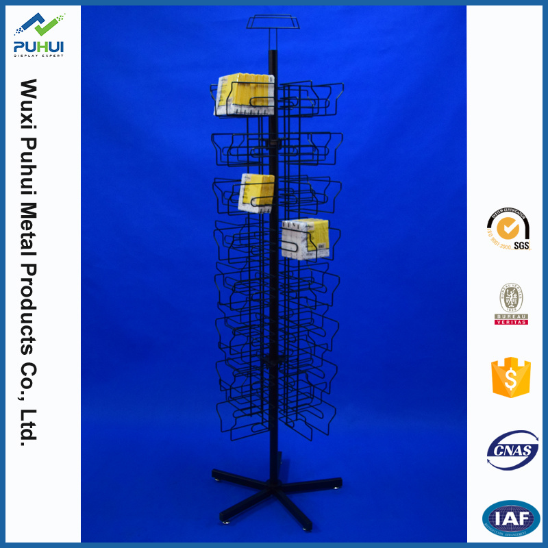 Floor Standing Steel Spinning Napkin Tissue Display Rack (PHY2055)