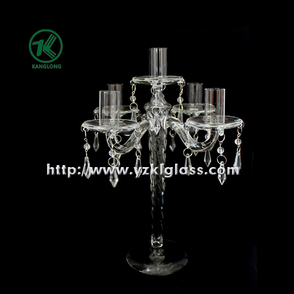 Glass Candle Holders for Party Decoration with Five Posts (10*24*32.5)