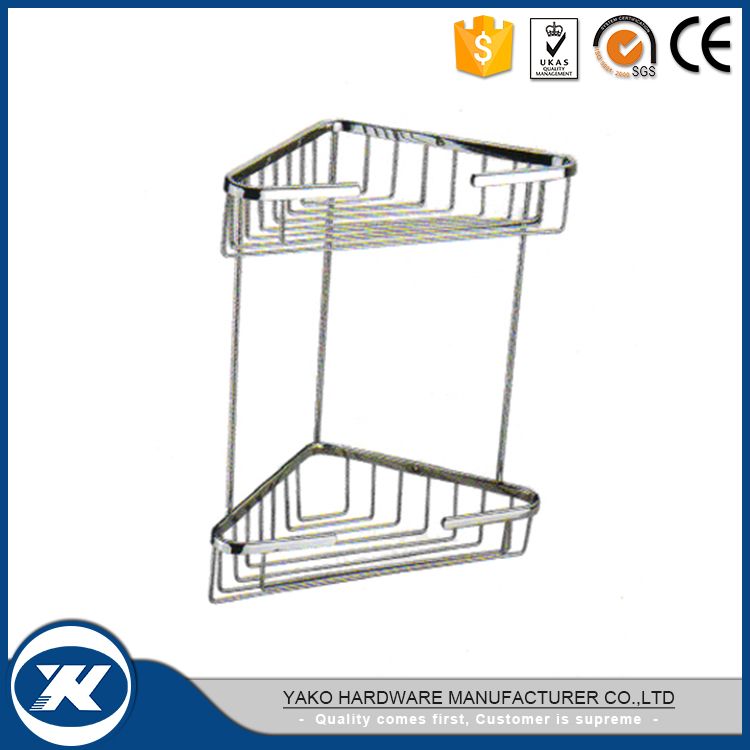 Double Storey Brass Home Washroom Towel Cloth Shelf