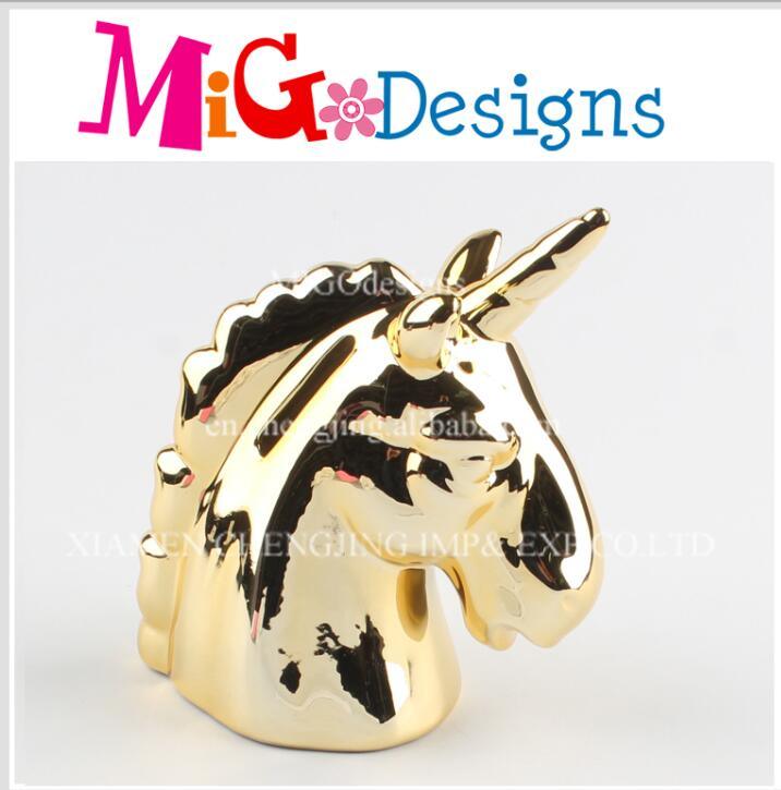 Wholesale High Quality Golden Unicorn Money Bank