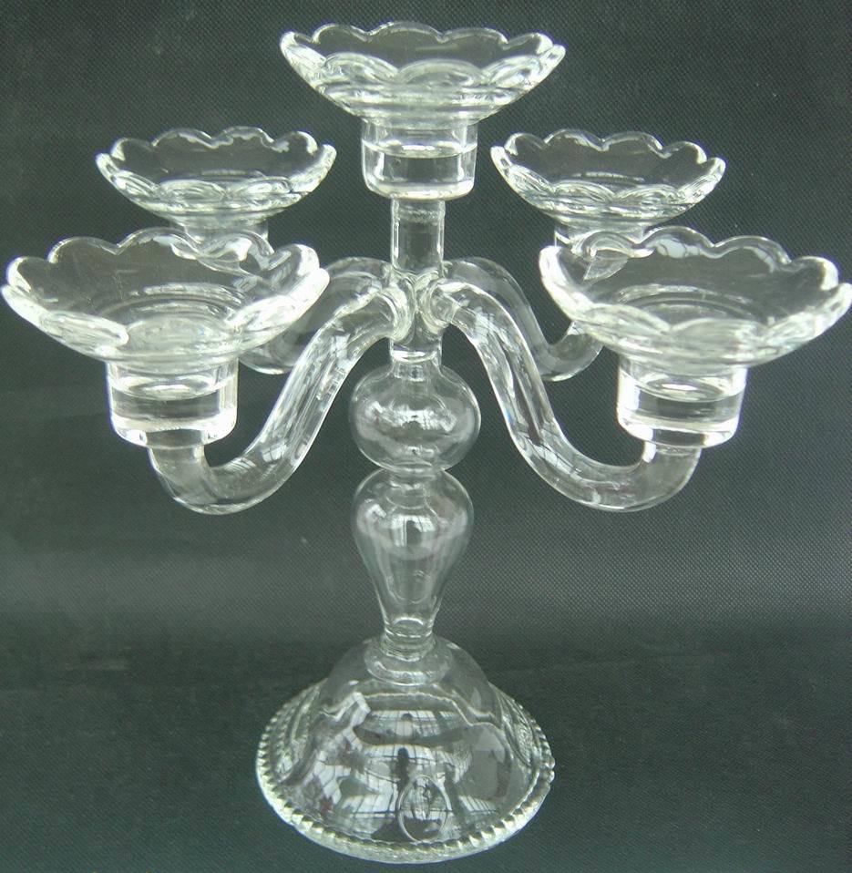 Clear Glass Candle Holder with Five Posters, , .,