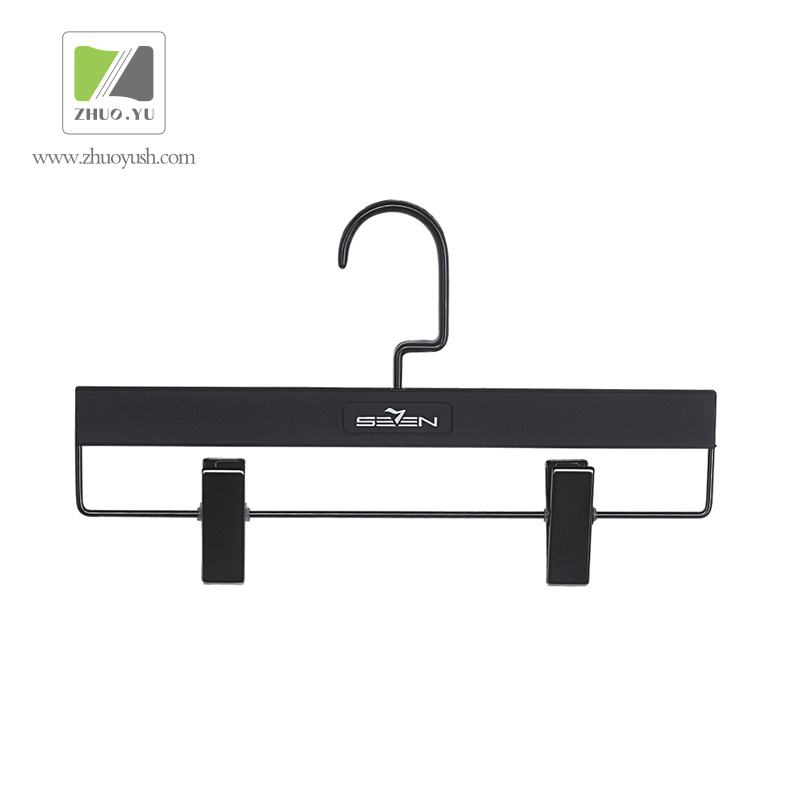 Men Garment Plastic Cloth Hanger with Metal Clips