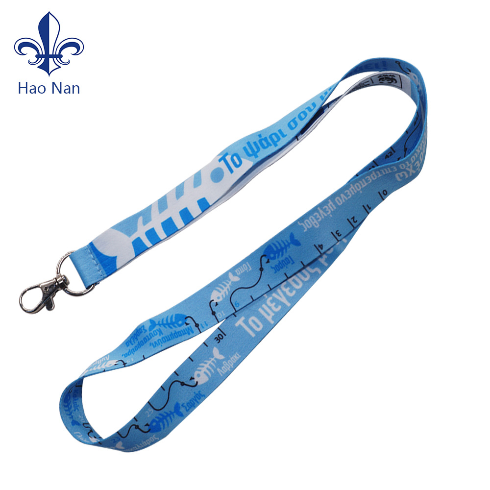 Colorful Heat Transfer Printing Two Metal Hooks Lanyard