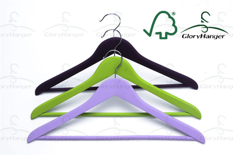 Handmade Rubberized Wood Hanger for Cloth