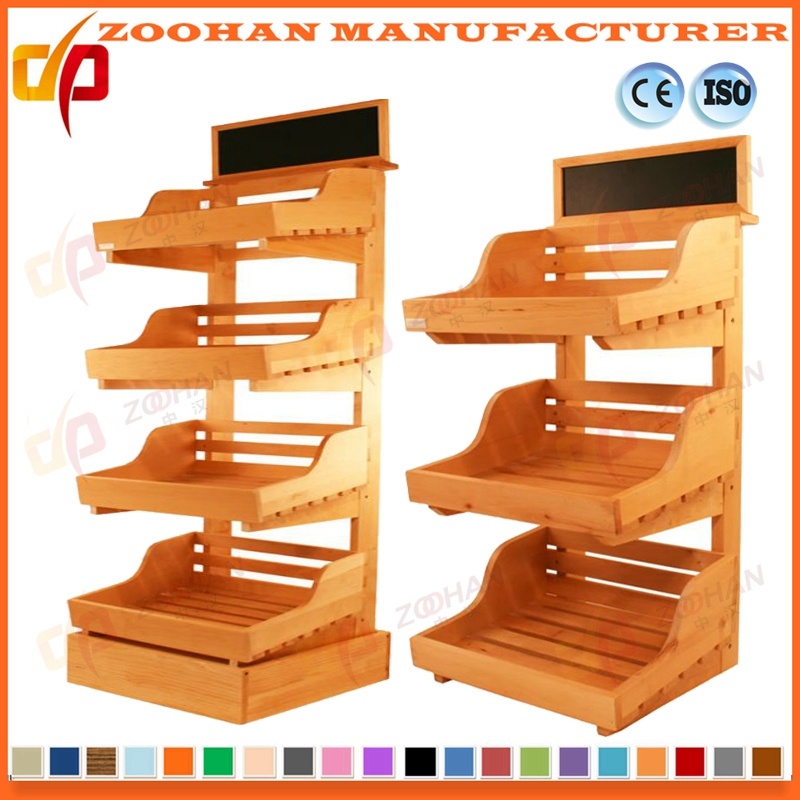 Fashionable Wooden Supermarket Vegetable and Fruit Display Rack Shelving (Zhv10)