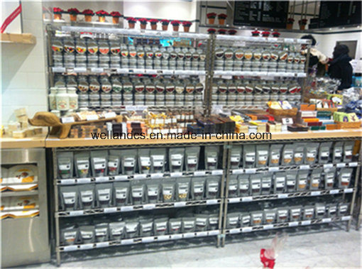 Multifunction 4 Tiers Chrome Metal Wire Shop Display Shelf