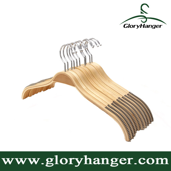 2016 Laminated Plywood Hanger with Anti-Slip on Shoulder