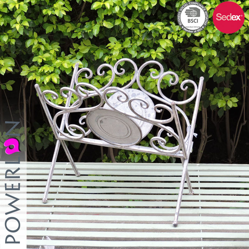 Cement Grey Metal Magazine Rack