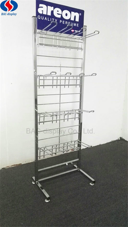 Shopping Electroplating Metal Hooks Metallic Wire Display Racks