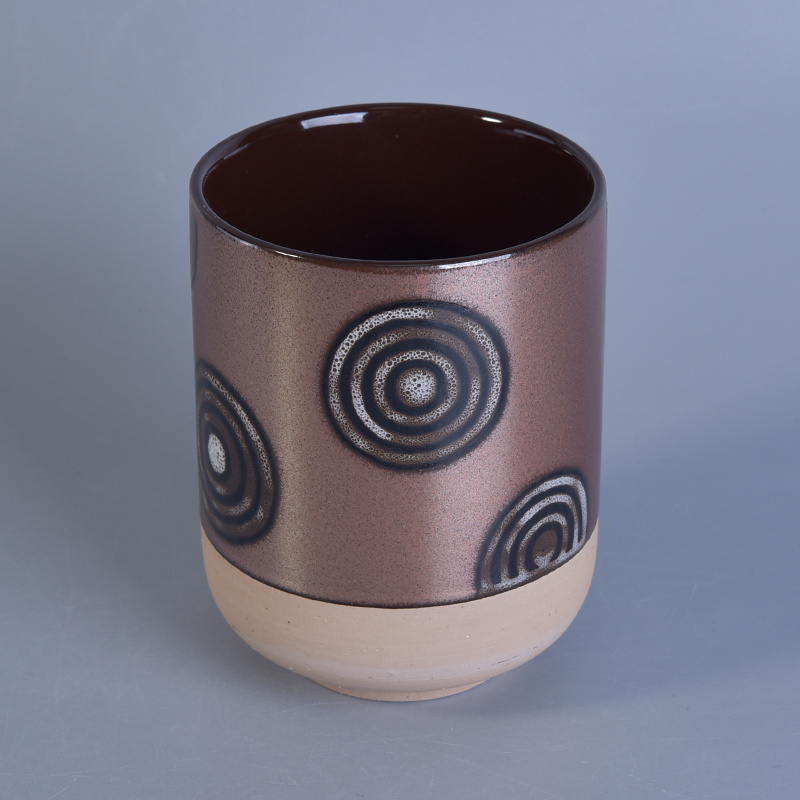 Hand Drawing Pattern Ceramic Candle Holders