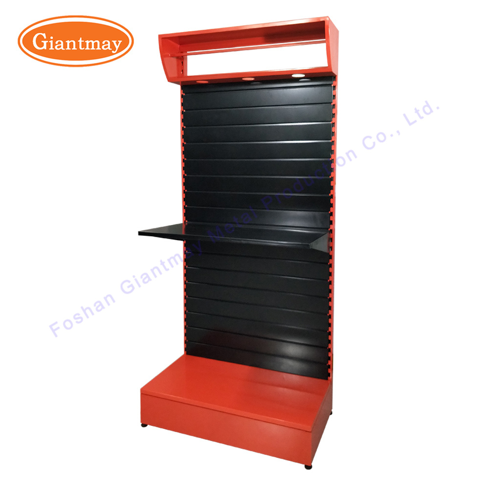 Floor Standing Retail Store Slat Wall Shelving Exhibition Display Tool Equipment Rack