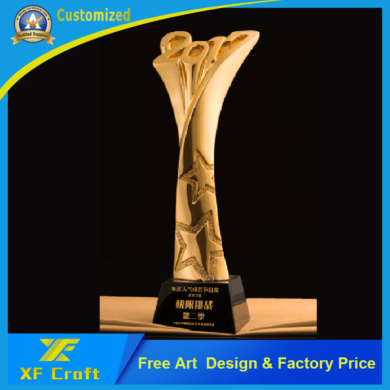 Manufacture Customized Metal 3D Gold Troch Trophy Cup in China