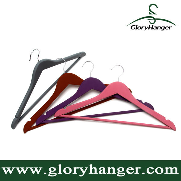 Wholesale Rubber Coated Wooden Hanger 3PCS/Set