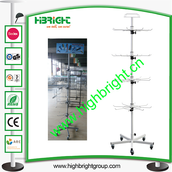 5 Tier Round Wire Display Rack with Hooks