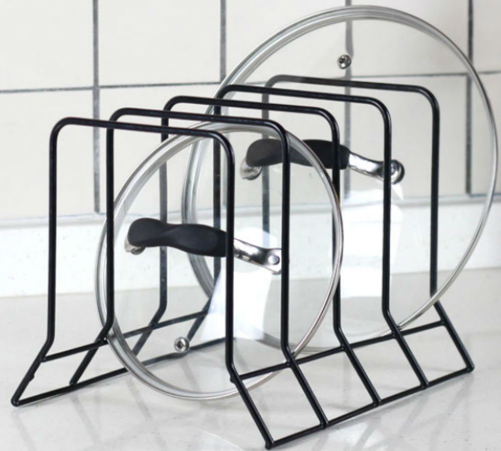 Simple Kitchenware Metal Pot Cover Rack