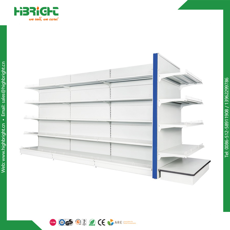 Cold Rolled Steel Single Side Wall Shelving Gondola Racks