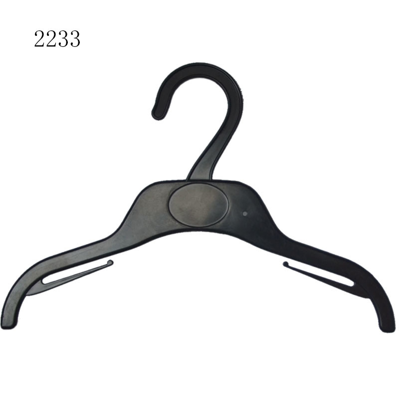 Flat Black Plastic Dog Clothes Hanger