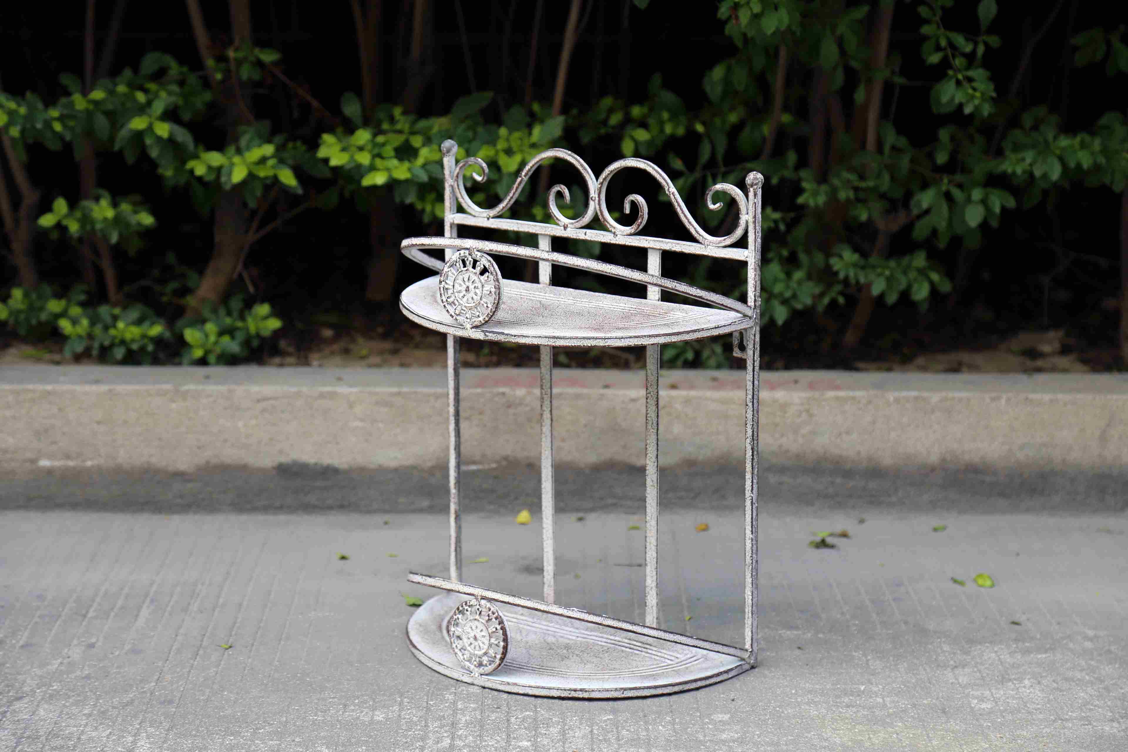 Luxurious Metal 2 Layers Shelf for Home Decor