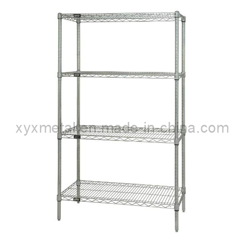 4-Tier Chrome Plated Wire Shelves Metal Display Rack