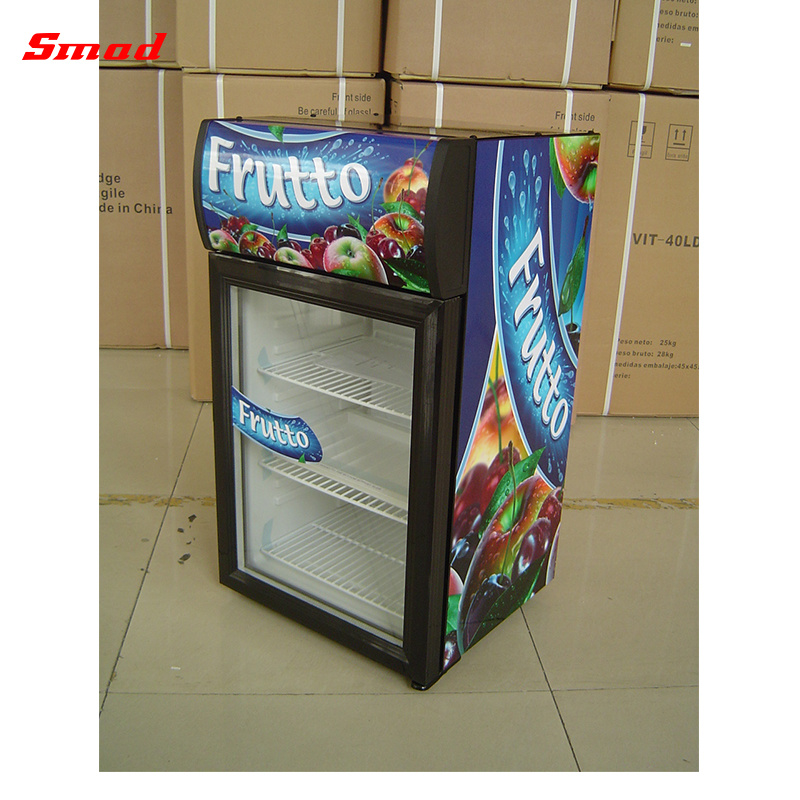 80L Glass Door Mini Display Showcase Refrigerators with Lamp