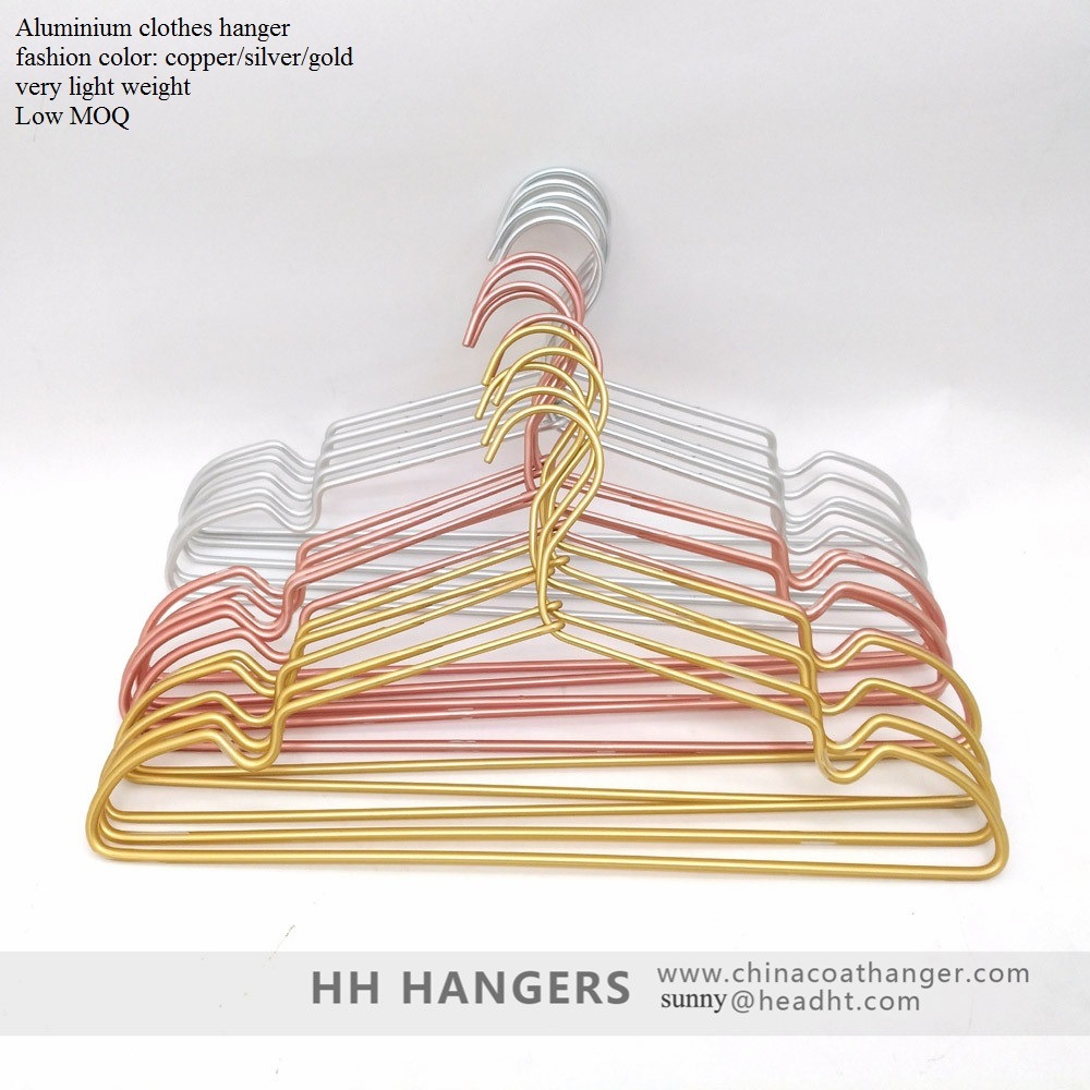 Fast Delivery Metal Wire Coat Hanger in Stock, Gold/Copper/Silver Aluminium Clothes Hanger