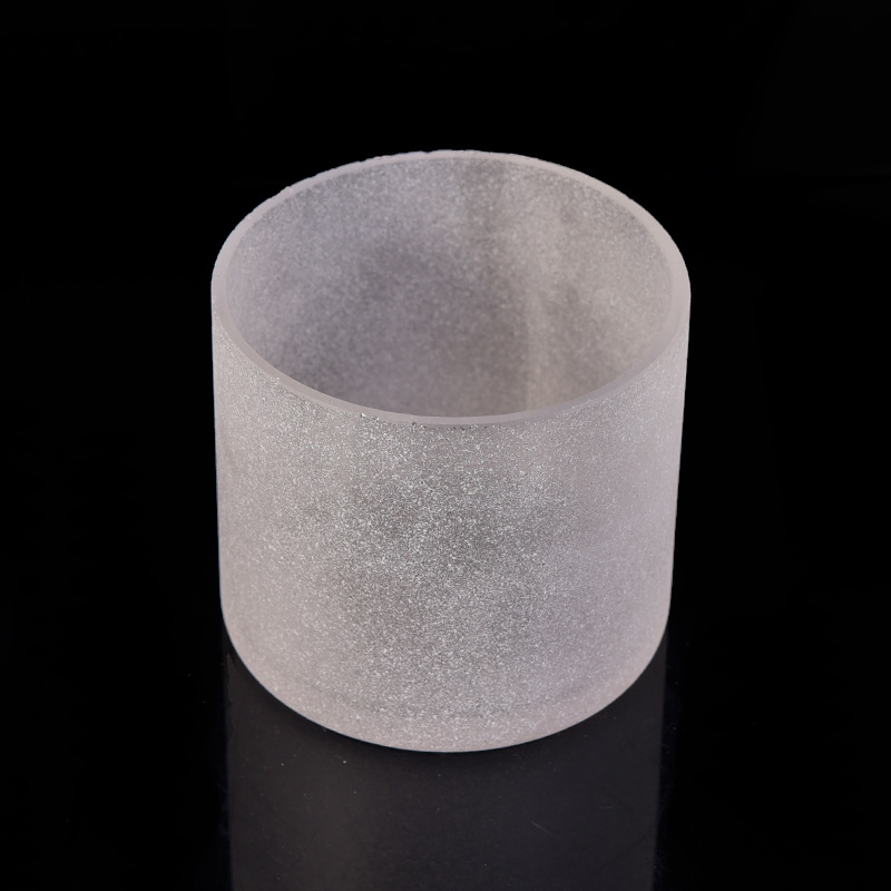 Custom Wholesale Frosted Glass Candle Jar with Lid