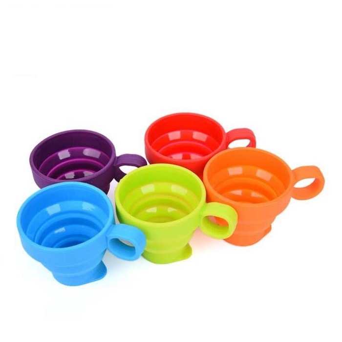 High Quality Heat Resistant Food-Grade Silicone Portable Foldable Cup